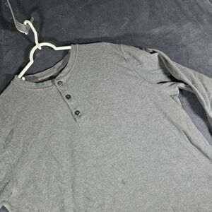 L.L.Bean Henley Shirt Long Sleeve Casual Button Up Top‎ Gray Mens Size XL